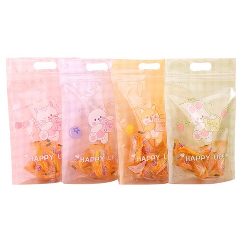 아트조이 구디백 스탠딩 지퍼백 간식봉투 4종 x 12p + 2p 랜덤발송 세트, 해피 라이프, 1세트