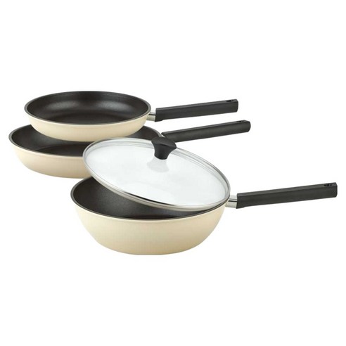퀸센스 샌드 후라이팬 3종 + 유리뚜껑 세트, 베이지, 1세트, 후라이팬 28cm + 후라이팬 24cm + 궁중팬 28cm + 유리뚜껑 28cm