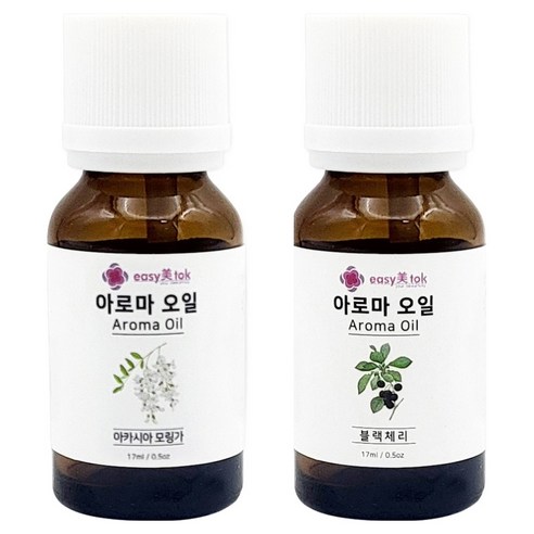 이지미톡 아로마 오일 방향제 원액 아카시아모링가 + 블랙체리 세트, 1세트, 아카시아모링가, 블랙체리