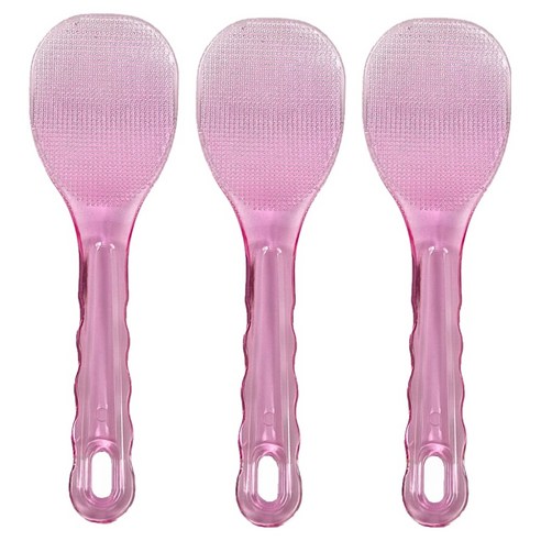일상속반짝 밥알이 잘 붙지 않는 엠보싱 주걱 중, 핑크, 3개