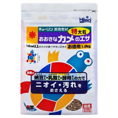 히카리 거북이사료 카메노에사 대형거북이용, 1kg, 1개