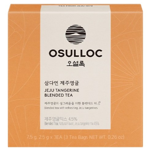 오설록 삼다연 제주영귤 티백, 2.5g, 3개입, 1개