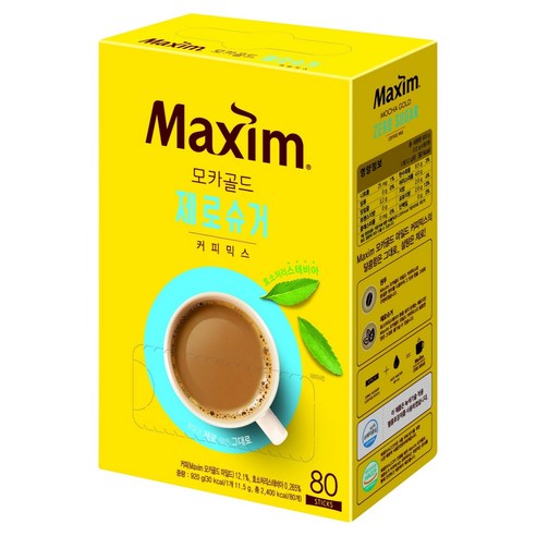 맥심 모카골드 제로슈거 커피믹스, 1개, 12g, 80개입