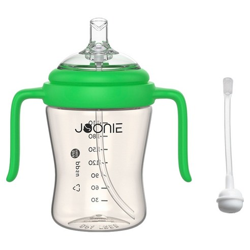 주니 PPSU 빨대컵 2세대 210ml + 일반 빨대 + 추빨대 세트, 그린, 1세트