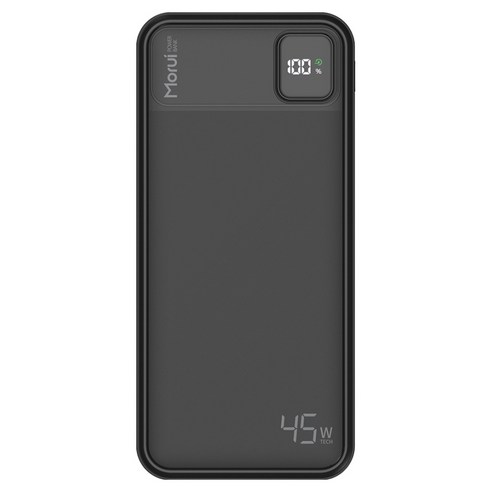 모루이 45W PPS 초고속충전2.0 대용량 보조배터리 20000mAh, 블랙, MT-45