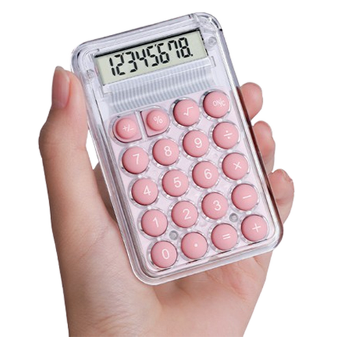 솔솔담다 가벼운 사무용 계산기, 핑크, 1개