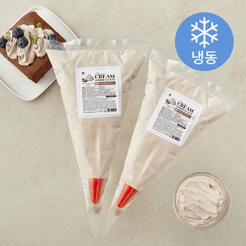 장가네제과 초코 생크림 (냉동), 140g, 2개