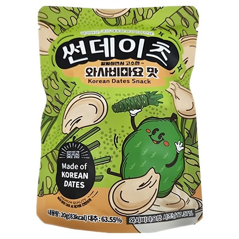 썬데이츠 대추스낵 와사비마요맛, 20g, 1개