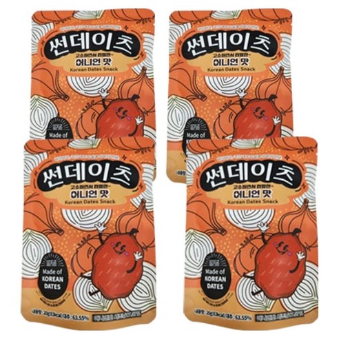썬데이츠 대추스낵 어니언맛, 20g, 4개