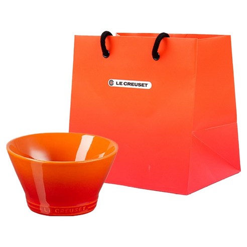 르크루제 네오 볼 600ml + 쇼핑백, 주황, 1개, 볼 + 쇼핑백