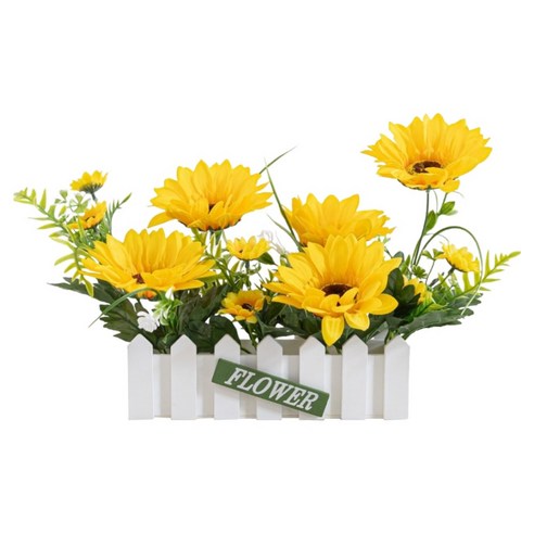 플라워트리 울타리에 피어난 해바라기 가족 세트 34cm, 화이트울타리, 1개