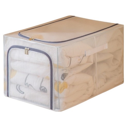 통근창고 트롤리 매쉬수납함 31L, 화이트그레이, 1개