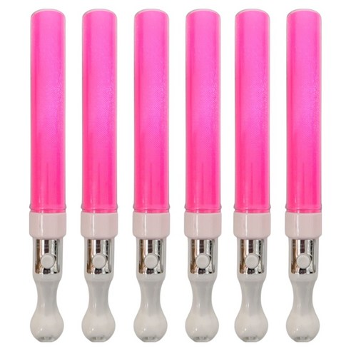 파티공구 LED 응원 야광 막대봉, 핑크, 6개