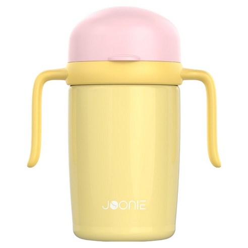 주니 유아용 스테인레스 자기주도 컵 2세대, 옐로우, 1개, 240ml