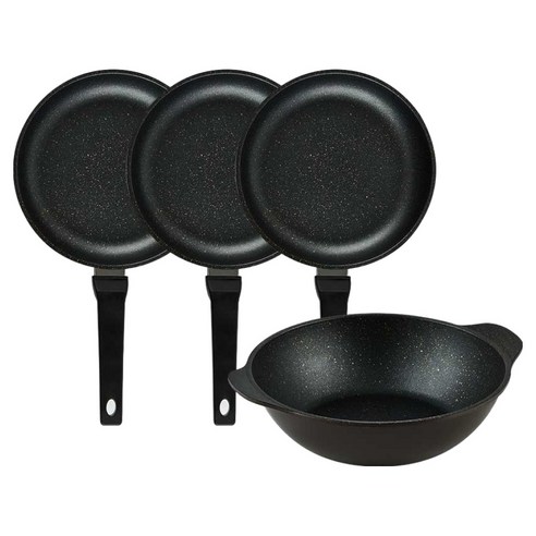 퀸센스 디너 후라이팬 4종 세트 4개, 브라운, 1세트, 후라이팬 24cm(3p) + 파티웍 28cm