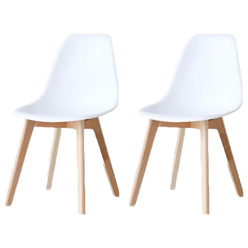 마켓비 WOODFEL 의자, 화이트, 2개