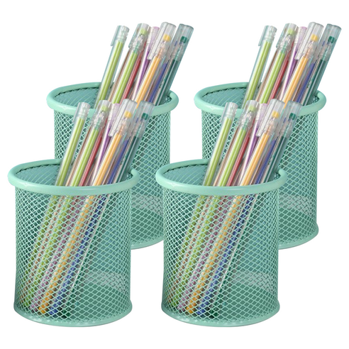 세컨드베스트 데스크타이디 펜홀더 8.5 x 9 x 9.5 cm, 라운드민트, 4개
