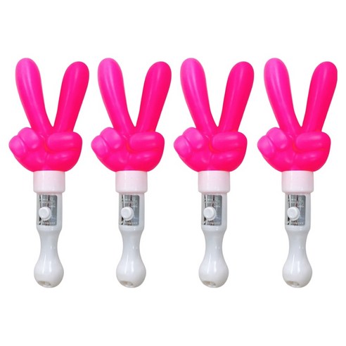 파티공구 LED 손가락브이 응원봉, 핑크, 4개