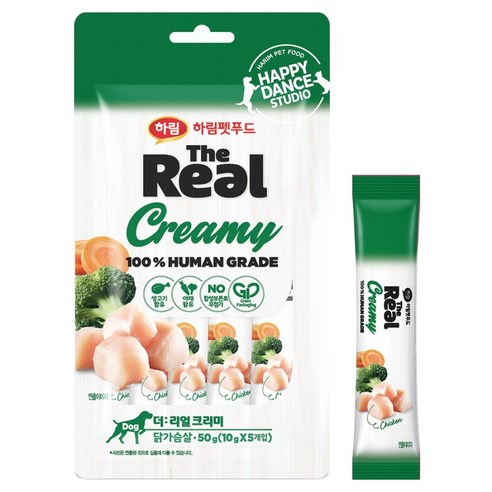 하림펫푸드더리얼 강아지 크리미 짜먹는 간식, 닭가슴살, 50g, 1개