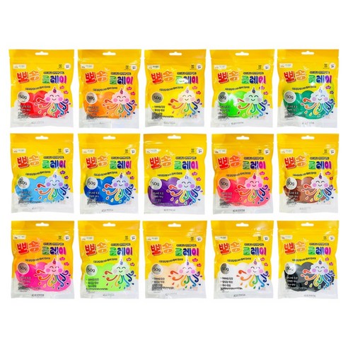 티니월드 뽀송클레이 50g x 15종 세트, 1세트