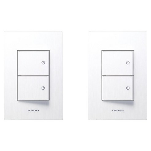 아트2 나노전기 SIMPLE 2구 스위치 인테리어 아크릴 배선기구 화이트, 2개