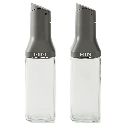 한샘 클리어 자동개폐 미니 오일병 그레이, 350ml, 2개