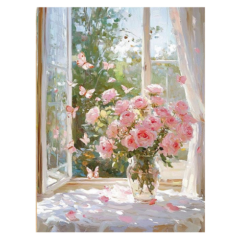 DULU 인기만점 DIY 명화그리기 캔버스 + 페인트 + 브러쉬 세트 30 x 40 cm, 타입5, 1세트