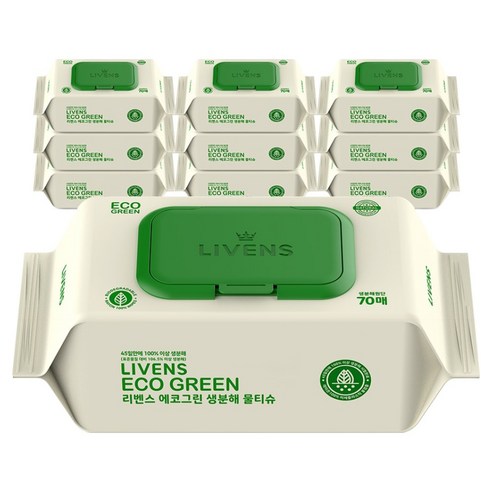 리벤스 에코 그린 에디션: 섬세한 아기를 위한 자연의 선물 캡형물티슈