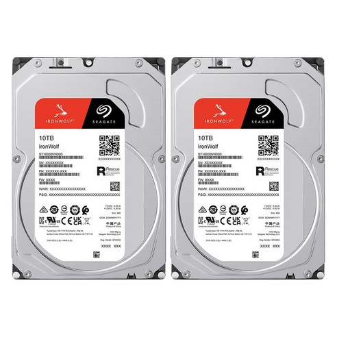 씨게이트 IronWolf NAS HDD 패키지 2p, ST10000VN000, 10TB
