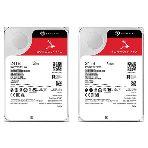 씨게이트 IronWolf PRO NAS용 HDD 2p, ST24000NT002, 24TB
