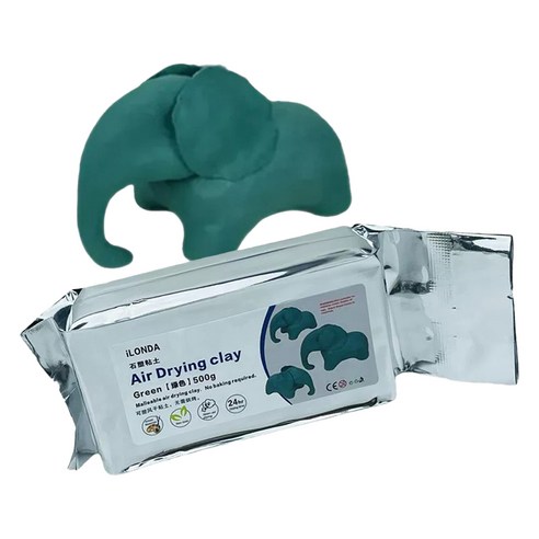 도도리빙 전문가용 공기건조 컬러점토 500g, 그린, 1개