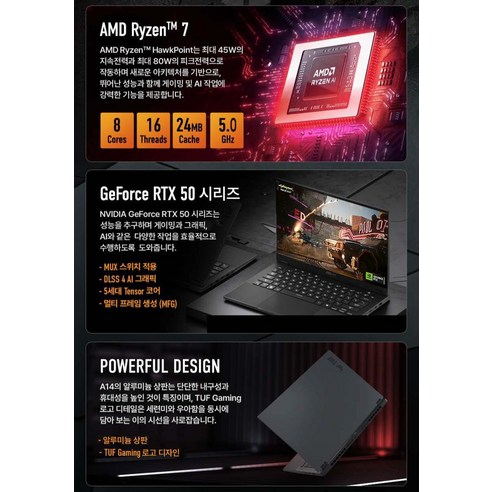 ASUS TUF 게이밍 A14: 답답함 없이 게임 세상 '풀악셀'!