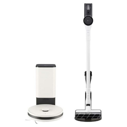 LG전자 코드제로 오브제컬렉션 로봇청소기 R5 + 무선청소기 A5 세트 AS520HA-R 방문설치, 카밍베이지(로봇청소기), 에센스 화이트(무선청소기)
