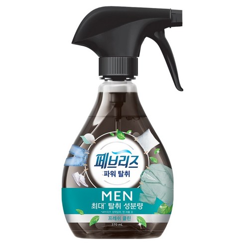 페브리즈 남성용 섬유탈취제 프레쉬 클린향 본품, 370ml, 1개