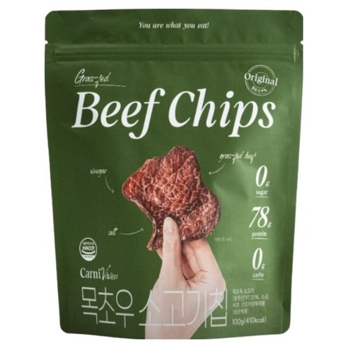 카니비비안 목초우 소고기칩 오리지널, 100g, 1개