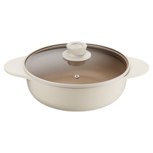 테팔 인덕션 세라믹 주물 아이콘 전골냄비, 24cm, 오트밀크, 1개
