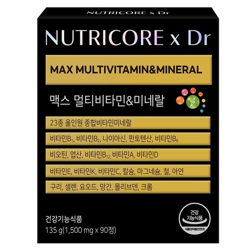 뉴트리코어 맥스 멀티비타민 미네랄 135g, 1개, 90정