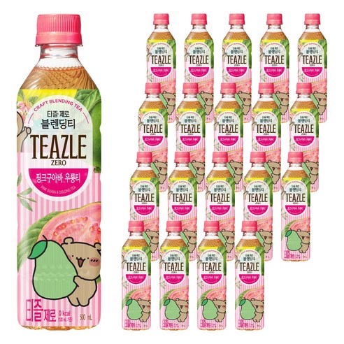티즐 제로 핑크구아바 우롱티, 20개, 500ml