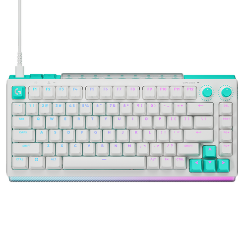 로지텍 유선 로지텍G G512 X 75 래피드 트리거 게이밍 텐키리스 키보드, 화이트, 920-013966, 갈축