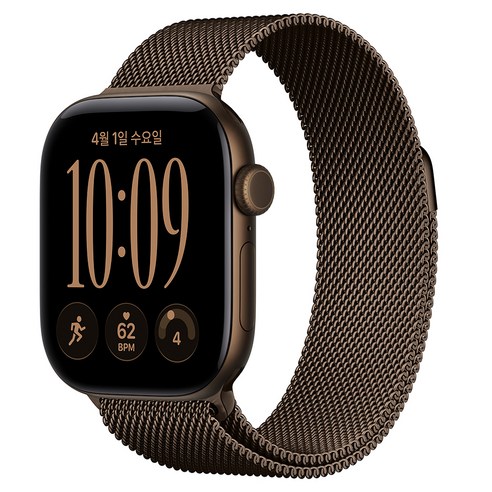 Apple 2026 애플워치 시리즈 12, 다크 브론즈, 42mm, GPS, 알루미늄, 다크 브론즈 밀레니즈 루프, Free