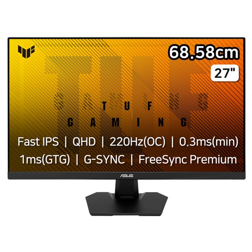 에이수스 QHD TUF GAMING 220Hz 게이밍 모니터, 68.58cm, VG27AQ5F