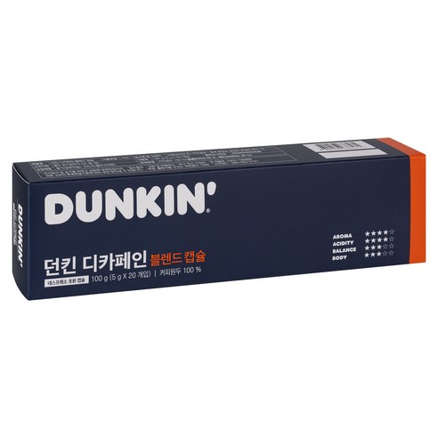 던킨도너츠 디카페인 블렌드 캡슐, 5g, 20개입, 3개