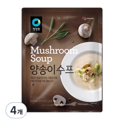 대상 청정원 양송이스프, 1kg, 4개