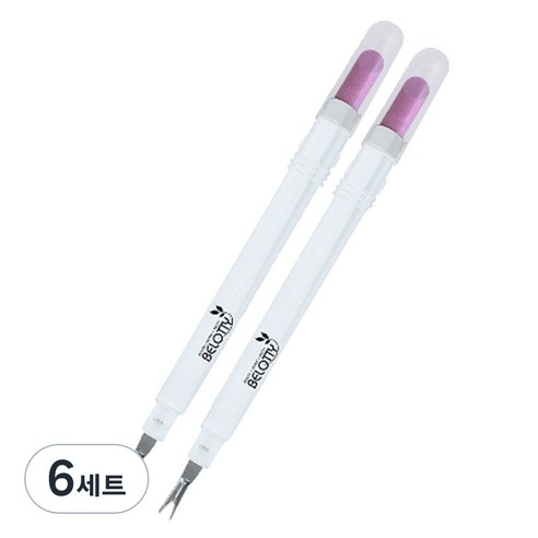 벨로티 고급형 푸셔 큐티클 제거기 일반형 2p, 화이트, 6세트