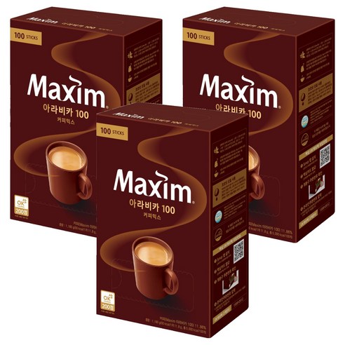맥심 아라비카 100 커피믹스, 11.8g, 100개입, 3개