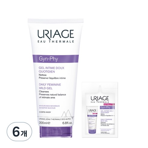 유리아쥬 진피 데일리 페미닌 마일드 젤 여성청결제+ 3ml, 200ml, 6개