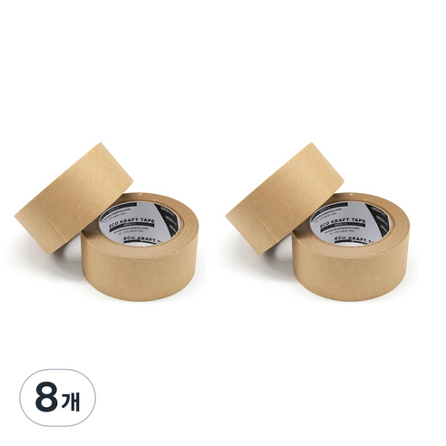 에코앤드 크라프트 분리수거 일괄배출 테이프 50mm x 40m, 무지, 8개