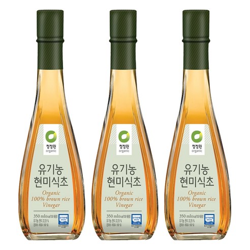 청정원 유기농 현미식초, 350ml, 3개