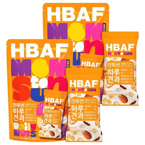 HBAF 먼투썬 하루견과 오렌지, 2개