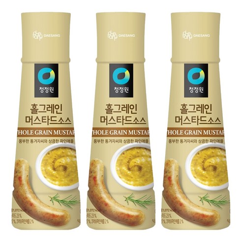 청정원 홀그레인 머스타드소스, 320g, 3개